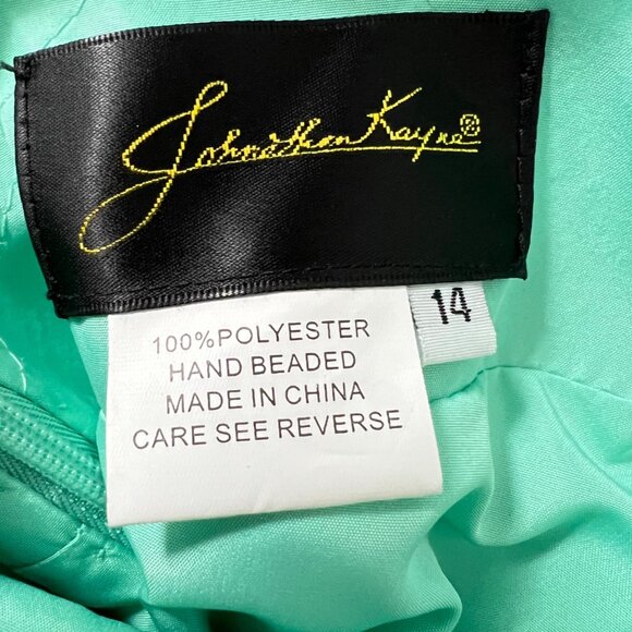 Johnathan Kayne Seafoam Green Formal Evening Gown 2013 Crystal Belt size 14 - Picture 8 of 12
